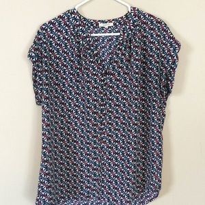 Pleione Geometric Patterned Blouse